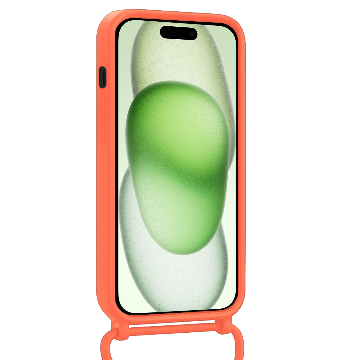 BASEY. BASEY. iPhone 15 Plus Hoesje Pashouder met Koord - Papaya - 2 PACK