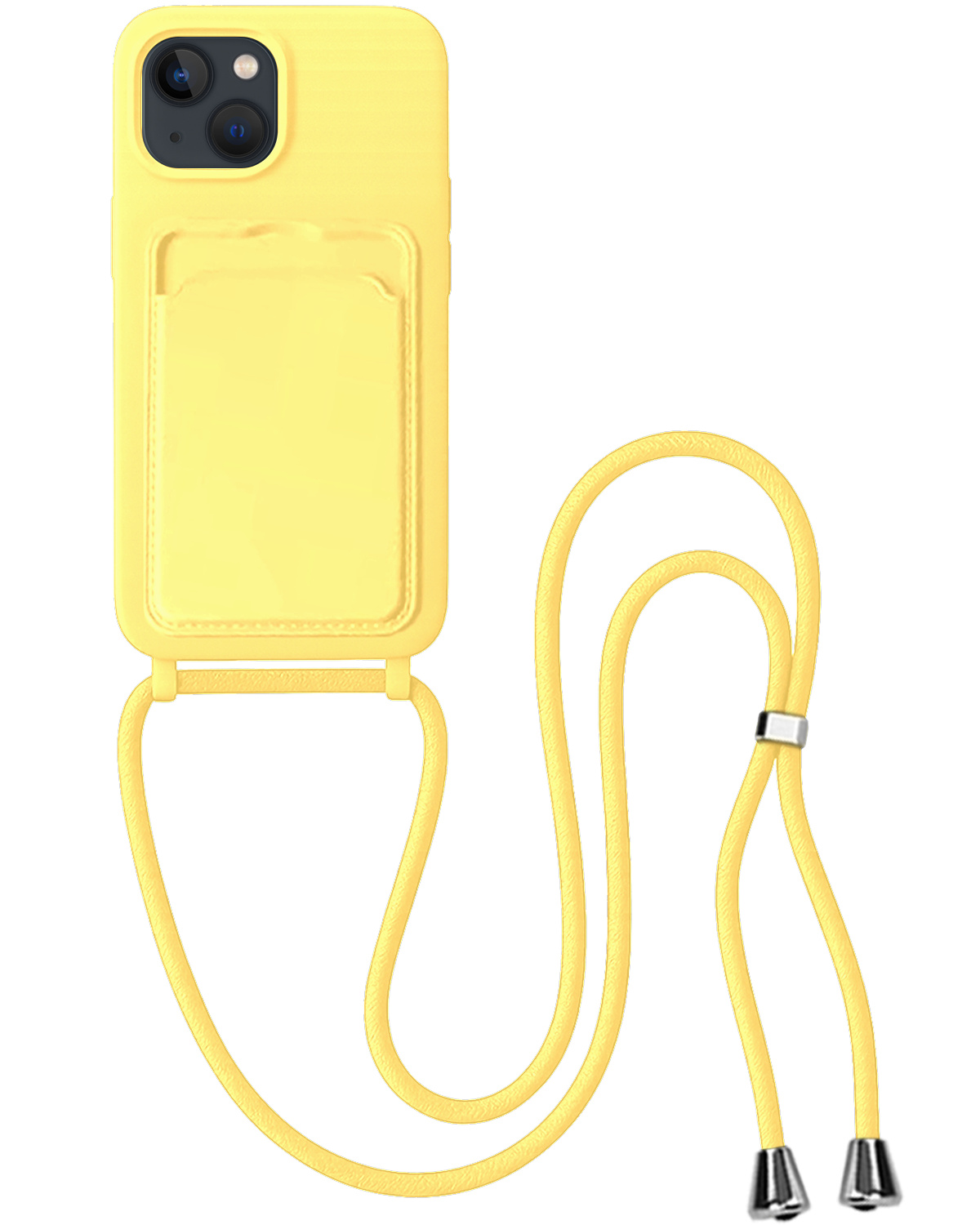 BASEY. BASEY. iPhone 15 Hoesje Pashouder met Koord - Geel