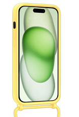 BASEY. BASEY. iPhone 15 Hoesje Pashouder met Koord - Geel
