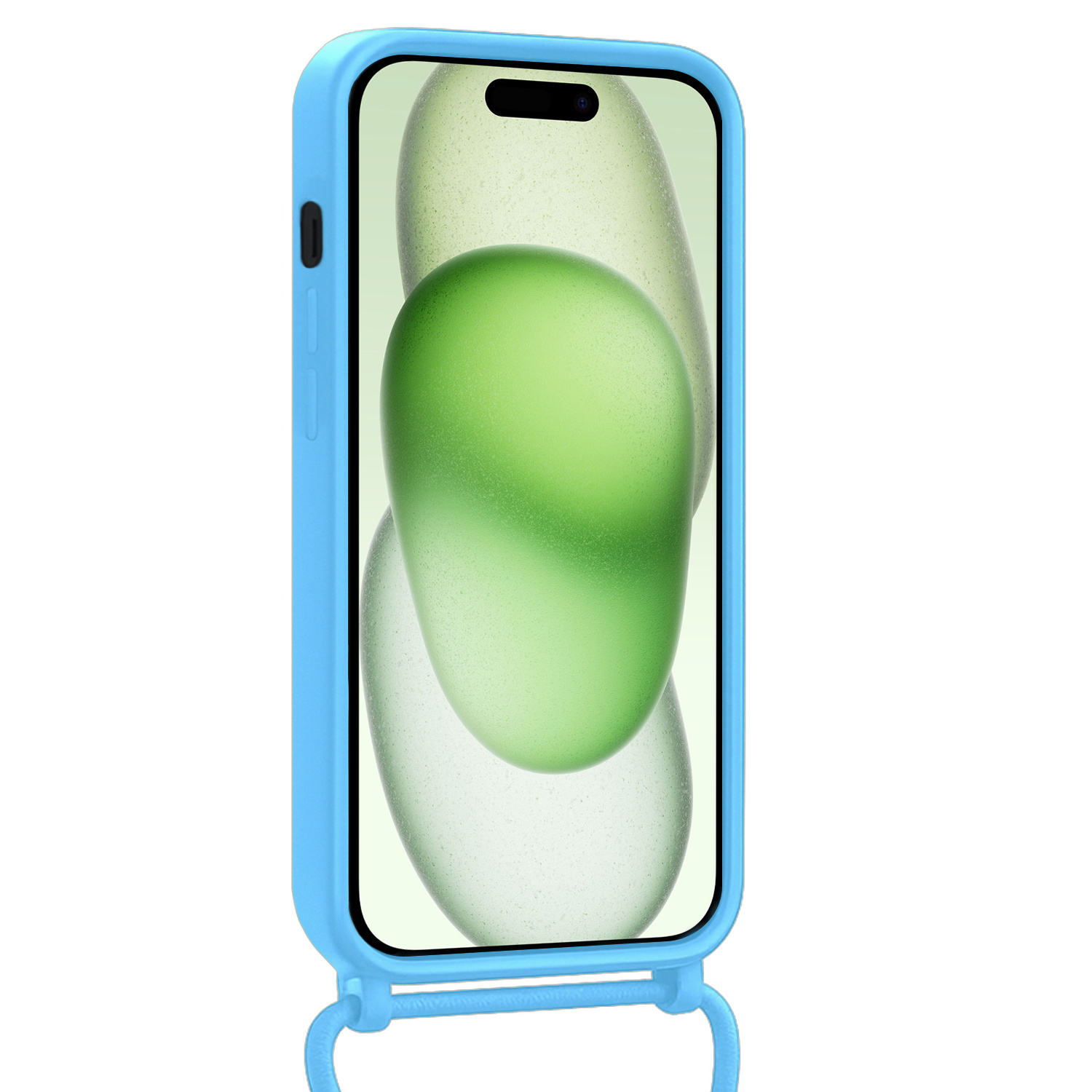 BASEY. BASEY. iPhone 15 Hoesje Pashouder met Koord - Lichtblauw - 2 PACK