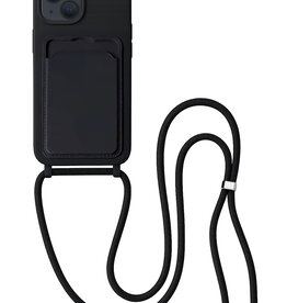 BASEY. BASEY. iPhone 15 Hoesje Pashouder met Koord - Zwart