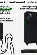BASEY. BASEY. iPhone 15 Hoesje Pashouder met Koord - Zwart