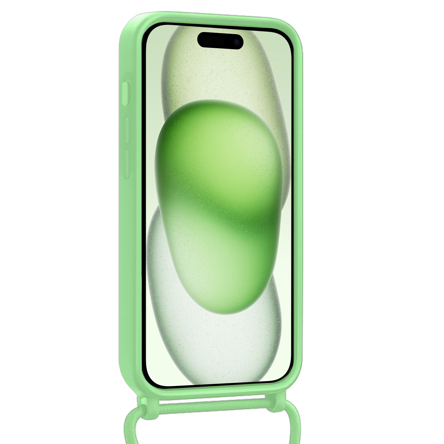 BASEY. BASEY. iPhone 15 Pro Hoesje Pashouder met Koord - Groen