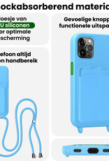 BASEY. BASEY. iPhone 15 Pro Hoesje Pashouder met Koord - Lichtblauw - 2 PACK