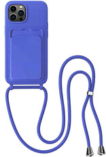 BASEY. BASEY. iPhone 15 Pro Max Hoesje Pashouder met Koord - Fel Blauw