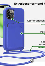 BASEY. BASEY. iPhone 15 Pro Max Hoesje Pashouder met Koord - Fel Blauw