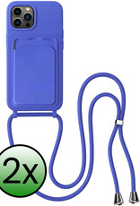 BASEY. BASEY. iPhone 15 Pro Max Hoesje Pashouder met Koord - Fel Blauw - 2 PACK