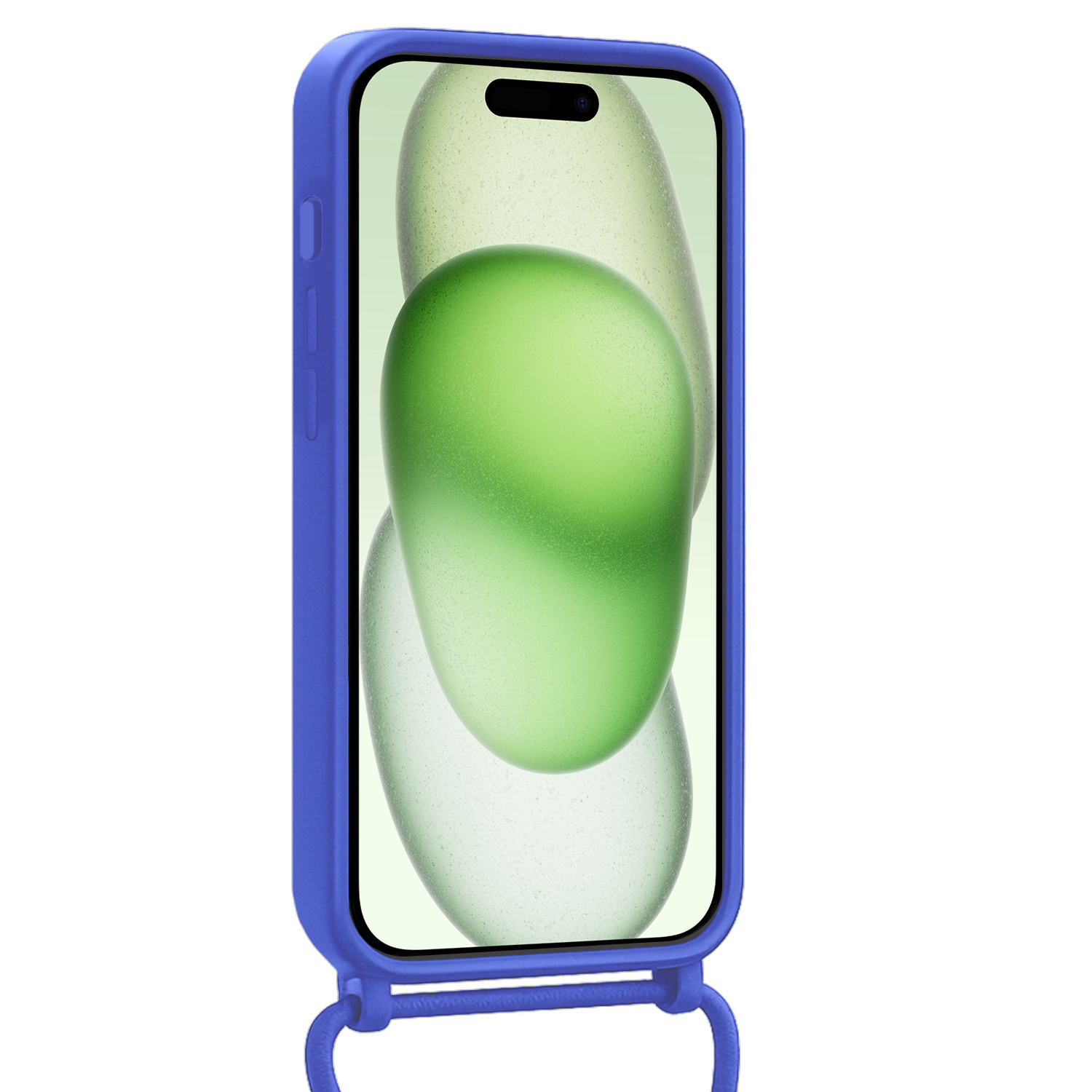 BASEY. BASEY. iPhone 15 Pro Max Hoesje Pashouder met Koord Met 2x Screenprotector - Fel Blauw