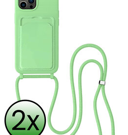 BASEY. BASEY. iPhone 15 Pro Max Hoesje Pashouder met Koord - Groen - 2 PACK