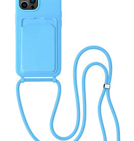 BASEY. BASEY. iPhone 15 Pro Max Hoesje Pashouder met Koord - Lichtblauw