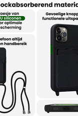 BASEY. BASEY. iPhone 15 Pro Max Hoesje Pashouder met Koord - Zwart - 2 PACK