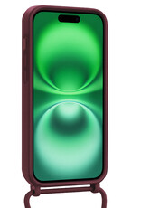 BASEY. BASEY. iPhone 16 Plus Hoesje Pashouder met Koord - Aubergine - 2 PACK