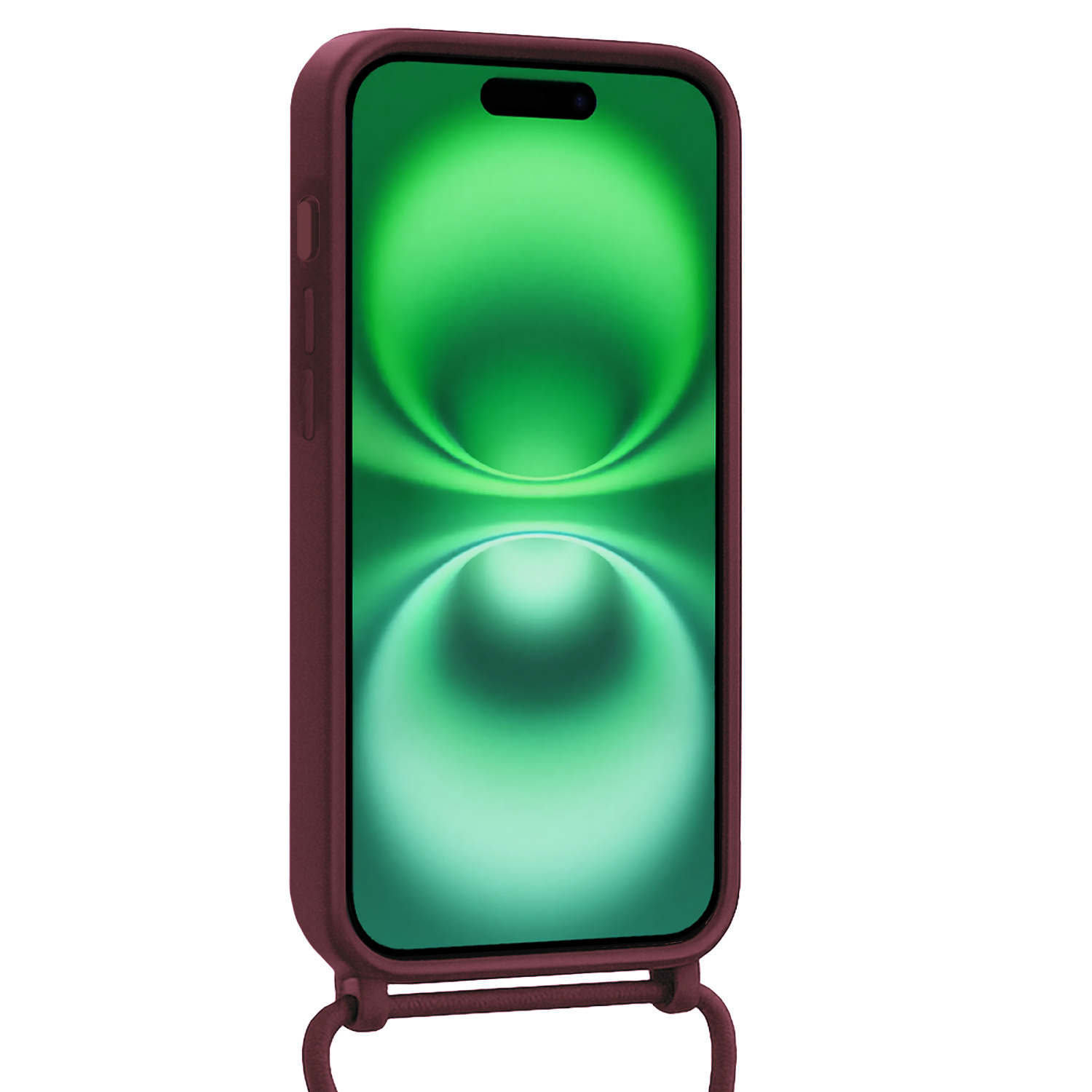 BASEY. BASEY. iPhone 16 Plus Hoesje Pashouder met Koord - Aubergine - 2 PACK