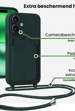 BASEY. BASEY. iPhone 16 Plus Hoesje Pashouder met Koord - Donkergroen - 2 PACK