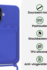 BASEY. BASEY. iPhone 16 Plus Hoesje Pashouder met Koord - Fel Blauw - 2 PACK