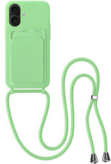 BASEY. BASEY. iPhone 16 Plus Hoesje Pashouder met Koord - Groen