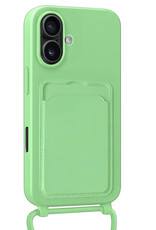 BASEY. BASEY. iPhone 16 Plus Hoesje Pashouder met Koord - Groen