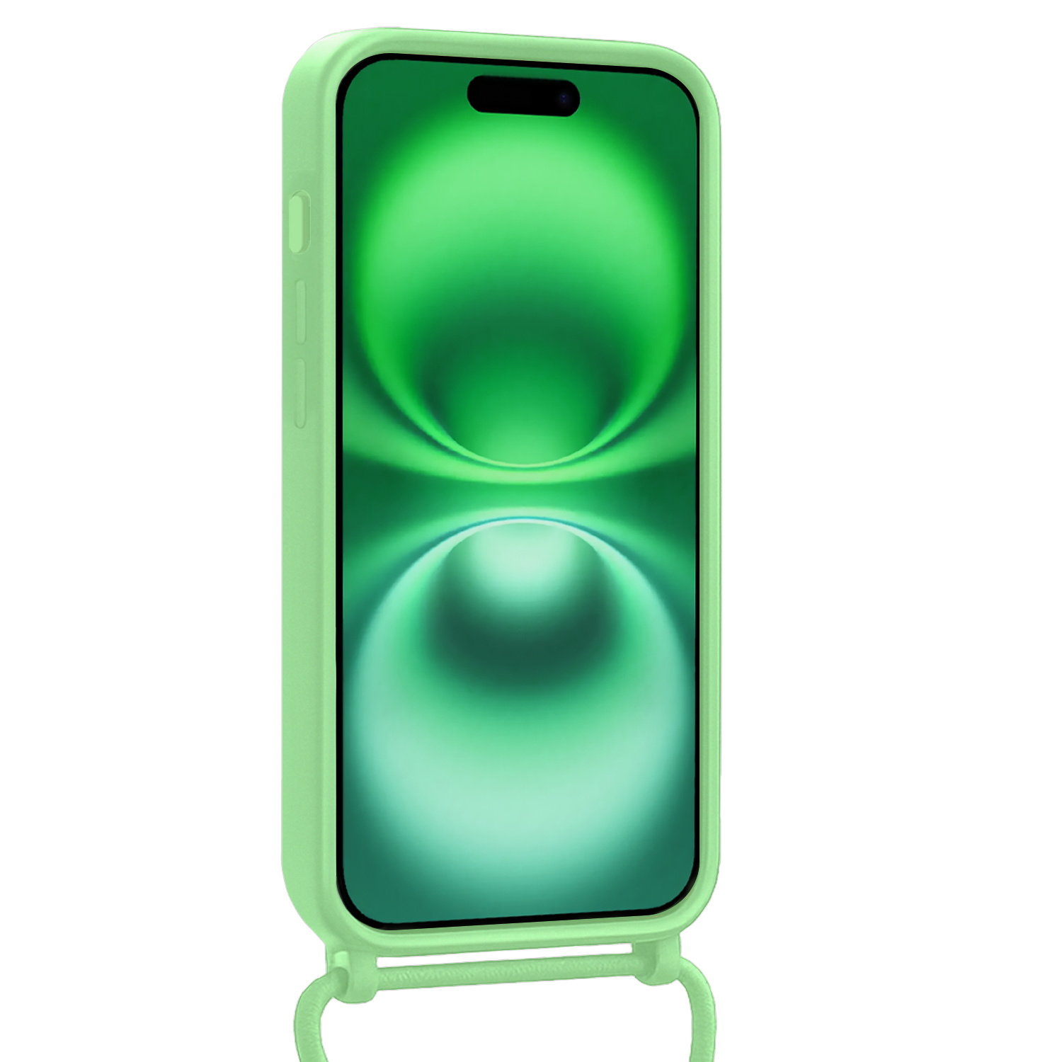 BASEY. BASEY. iPhone 16 Plus Hoesje Pashouder met Koord - Groen