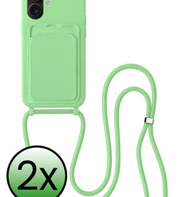 BASEY. BASEY. iPhone 16 Plus Hoesje Pashouder met Koord - Groen - 2 PACK
