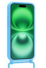 BASEY. BASEY. iPhone 16 Plus Hoesje Pashouder met Koord - Lichtblauw - 2 PACK
