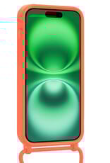 BASEY. BASEY. iPhone 16 Plus Hoesje Pashouder met Koord - Papaya