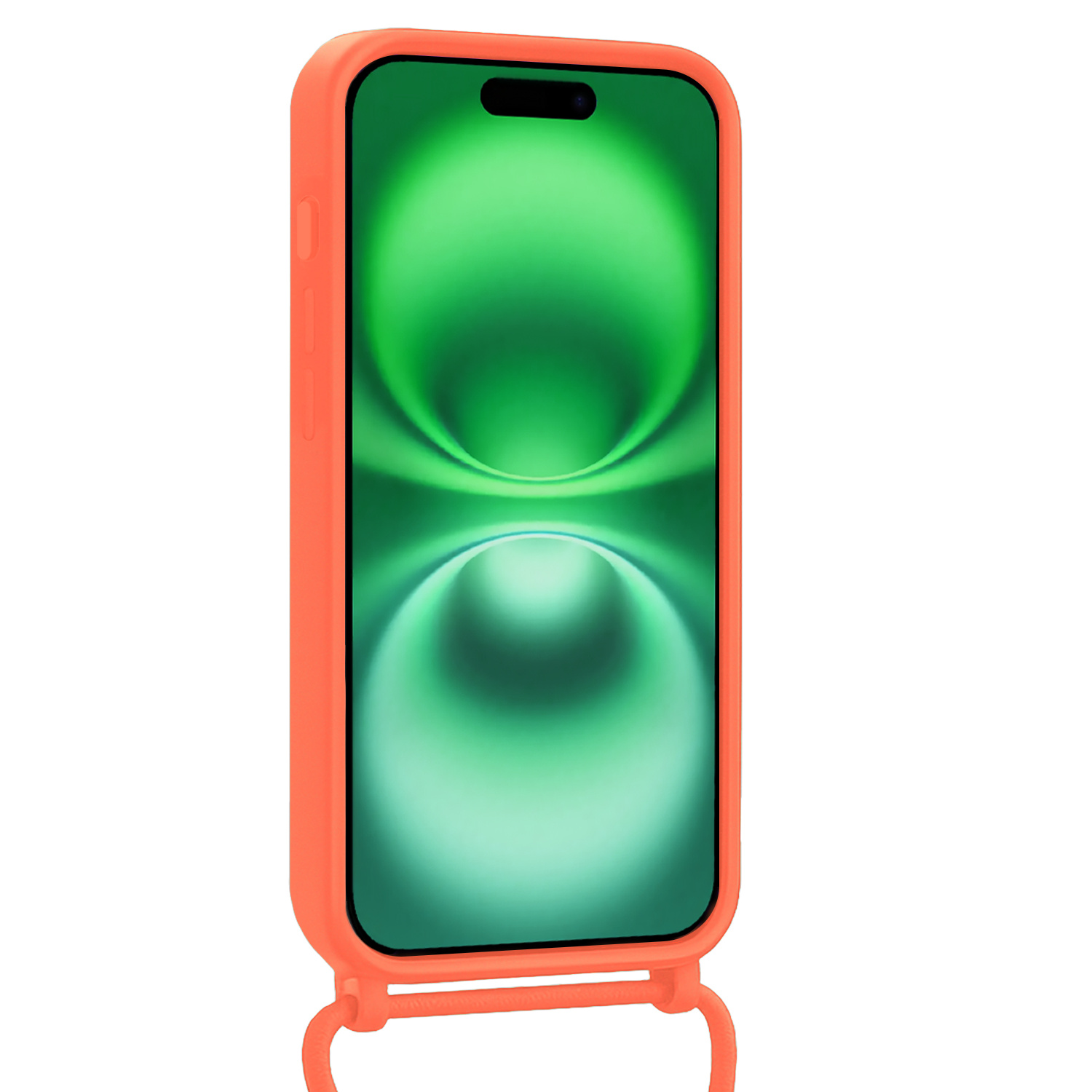 BASEY. BASEY. iPhone 16 Plus Hoesje Pashouder met Koord - Papaya
