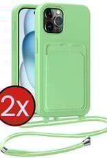 BASEY. BASEY. iPhone 16 Hoesje Pashouder met Koord - Aubergine