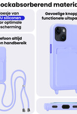BASEY. BASEY. iPhone 16 Hoesje Pashouder met Koord - Donkergroen