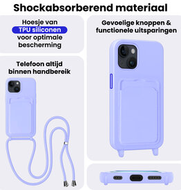 BASEY. BASEY. iPhone 16 Hoesje Pashouder met Koord - Donkergroen