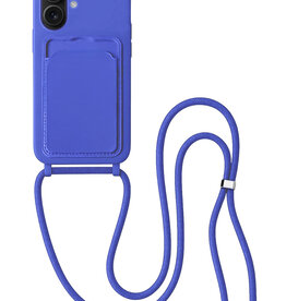BASEY. BASEY. iPhone 16 Hoesje Pashouder met Koord - Fel Blauw