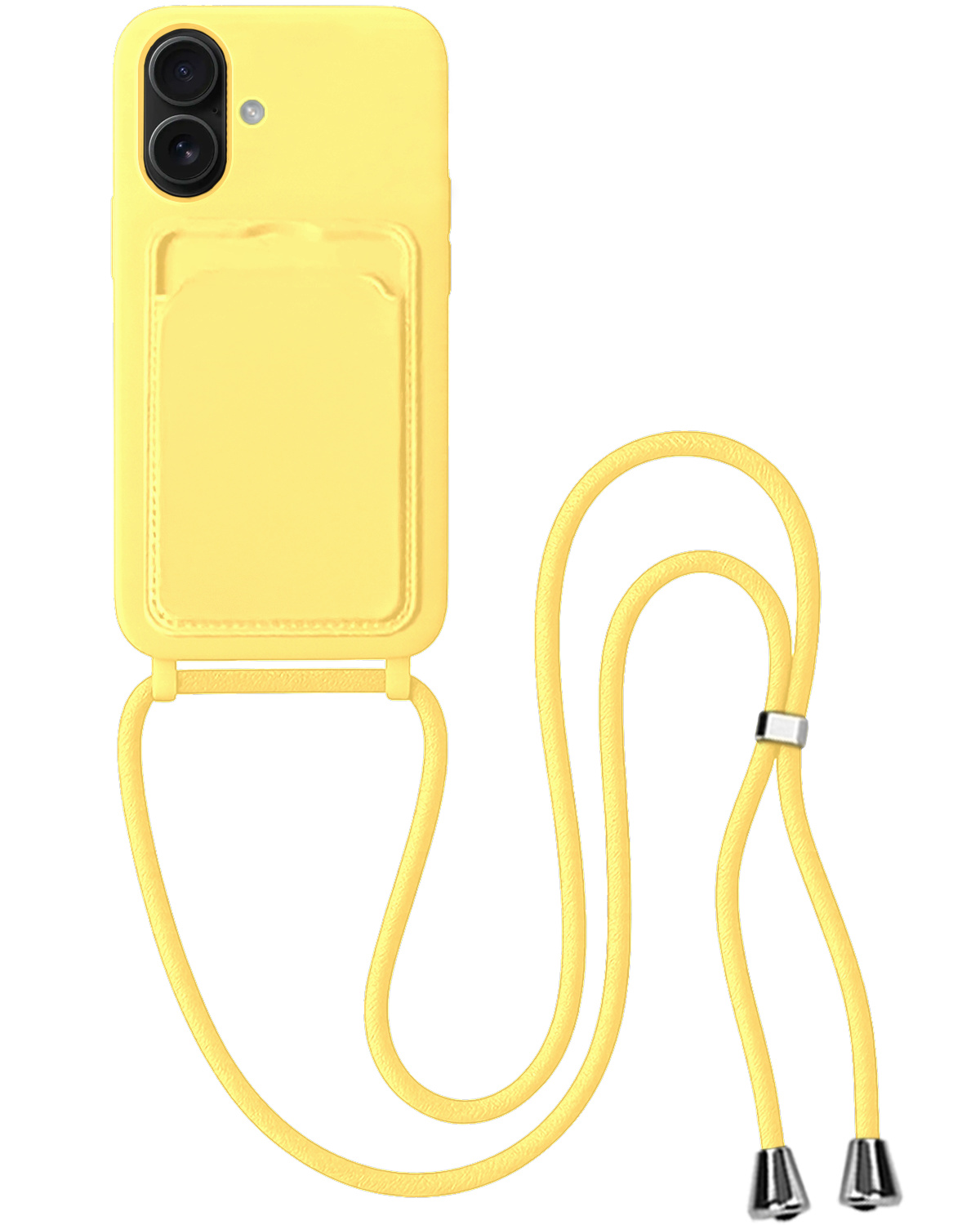 BASEY. BASEY. iPhone 16 Hoesje Pashouder met Koord - Geel