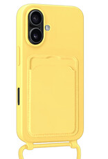 BASEY. BASEY. iPhone 16 Hoesje Pashouder met Koord - Geel