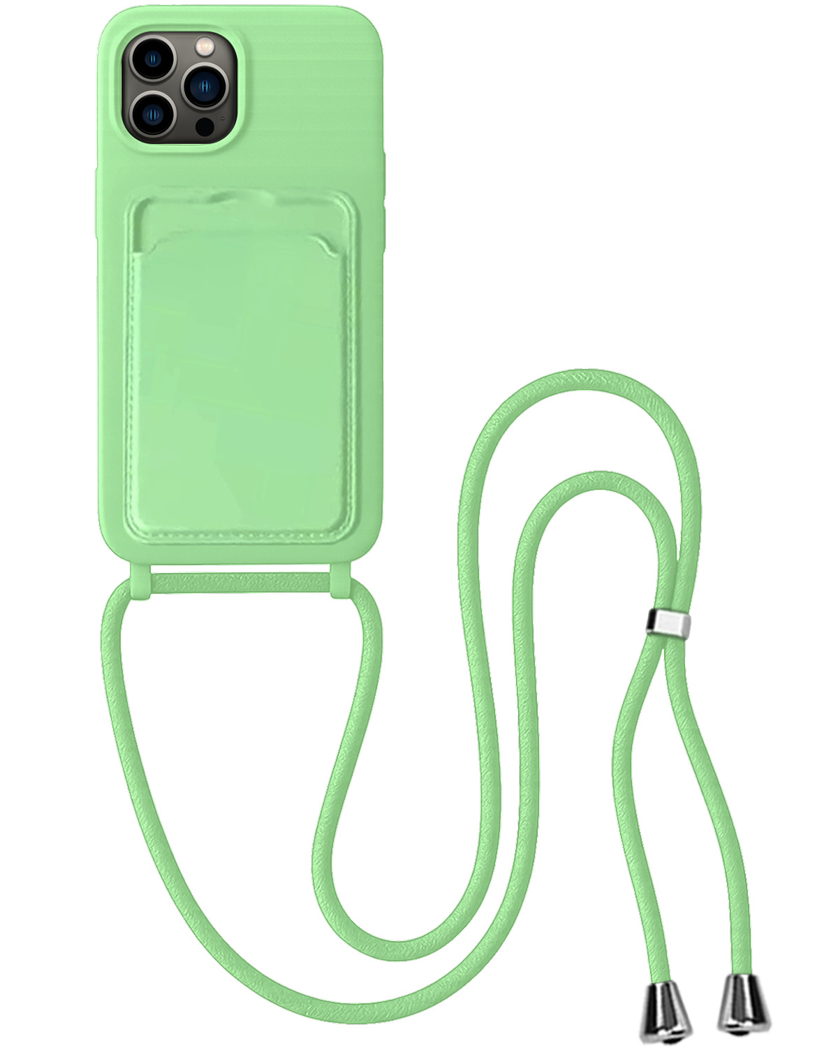 BASEY. BASEY. iPhone 16 Hoesje Pashouder met Koord Met 2x Screenprotector - Geel