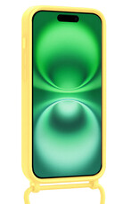 BASEY. BASEY. iPhone 16 Hoesje Pashouder met Koord Met 2x Screenprotector - Geel