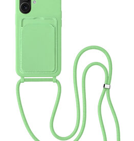 BASEY. BASEY. iPhone 16 Hoesje Pashouder met Koord - Groen