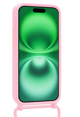 BASEY. BASEY. iPhone 16 Hoesje Pashouder met Koord Met Screenprotector - Lichtroze
