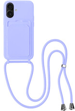 BASEY. BASEY. iPhone 16 Hoesje Pashouder met Koord - Lila