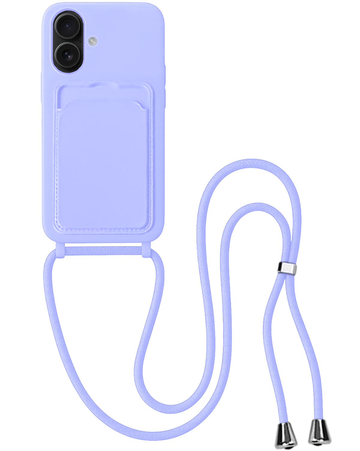 BASEY. BASEY. iPhone 16 Hoesje Pashouder met Koord - Lila