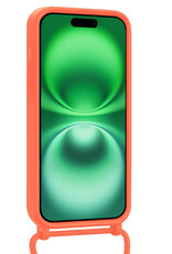 BASEY. BASEY. iPhone 16 Hoesje Pashouder met Koord Met 2x Screenprotector - Papaya