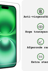 BASEY. BASEY. iPhone 16 Hoesje Pashouder met Koord Met Screenprotector - Zwart