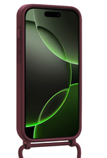 BASEY. BASEY. iPhone 16 Pro Hoesje Pashouder met Koord Met 2x Screenprotector - Aubergine