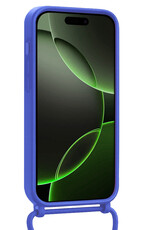 BASEY. BASEY. iPhone 16 Pro Hoesje Pashouder met Koord Met 2x Screenprotector - Fel Blauw