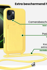 BASEY. BASEY. iPhone 16 Pro Hoesje Pashouder met Koord - Geel