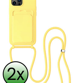 BASEY. BASEY. iPhone 16 Pro Hoesje Pashouder met Koord - Geel - 2 PACK