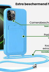 BASEY. BASEY. iPhone 16 Pro Hoesje Pashouder met Koord - Lichtblauw