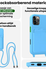 BASEY. BASEY. iPhone 16 Pro Hoesje Pashouder met Koord - Lichtblauw