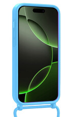 BASEY. BASEY. iPhone 16 Pro Hoesje Pashouder met Koord - Lichtblauw