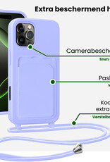 BASEY. BASEY. iPhone 16 Pro Hoesje Pashouder met Koord - Lila - 2 PACK