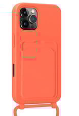 BASEY. BASEY. iPhone 16 Pro Hoesje Pashouder met Koord - Papaya - 2 PACK