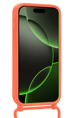 BASEY. BASEY. iPhone 16 Pro Hoesje Pashouder met Koord Met 2x Screenprotector - Papaya